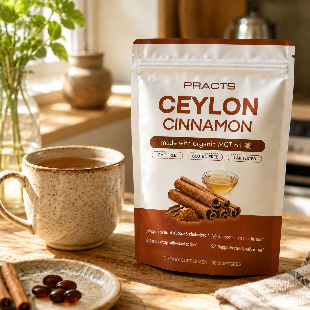 PRACTS Ceylon Cinnamon equivalent to 7,200 mg with MCT Oil UK